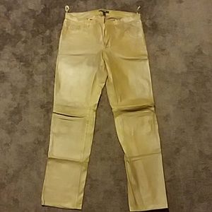 Light brown leather pants. 32" length