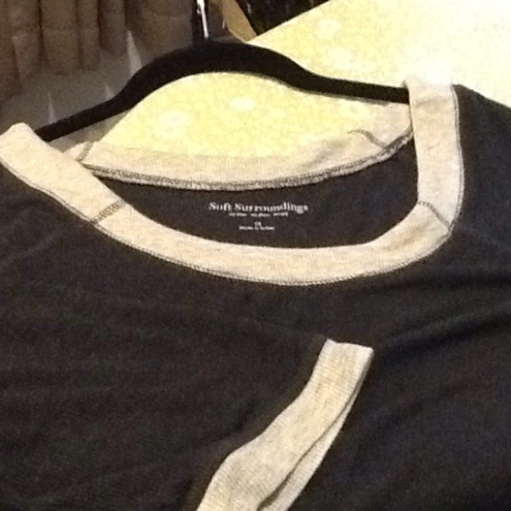 Soft Surroundings 1X Tunic Grey  3/4 Sleeve