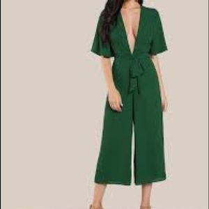 Green kimono jumpsuit