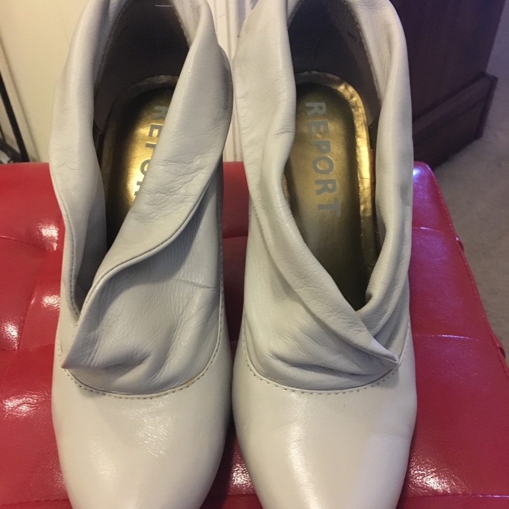 🔥womens REPORT leather stilettos 🔥 cream