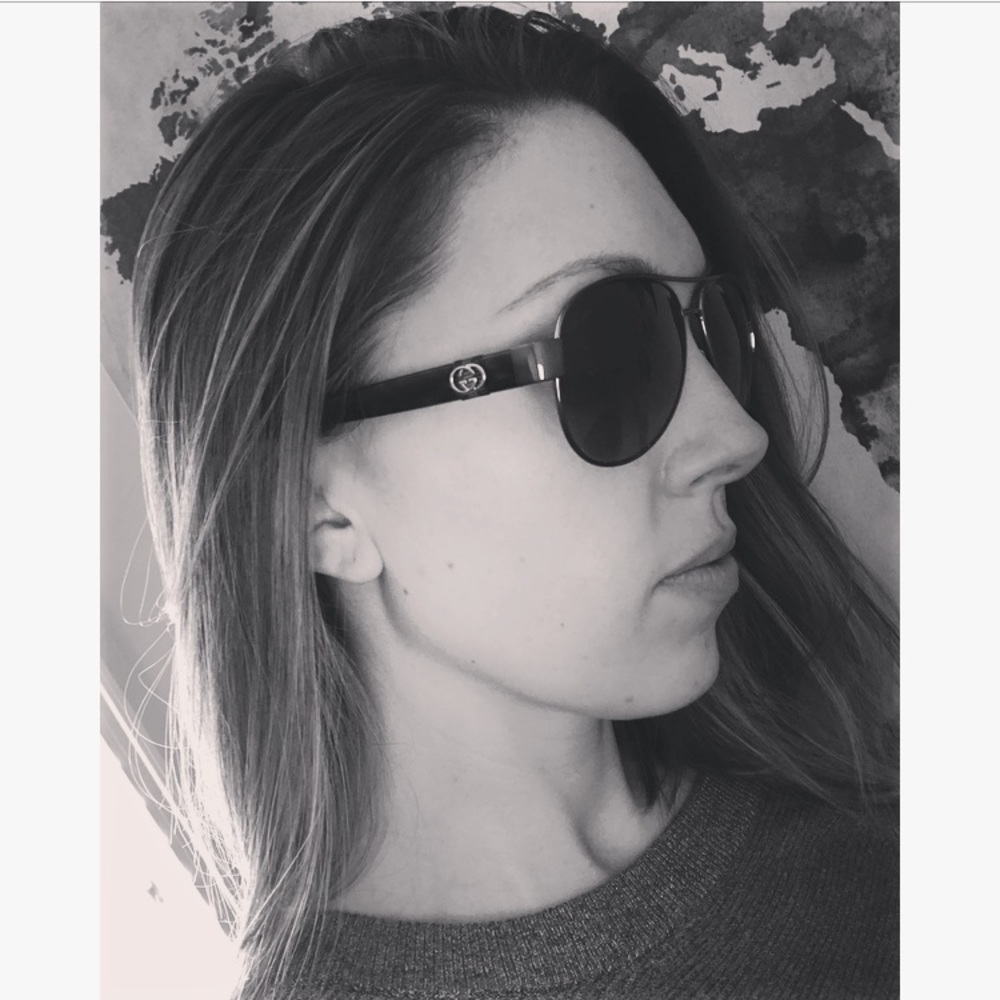 Gucci Black Aviator Sunglasses