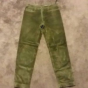 Green velvet pants. 32" length