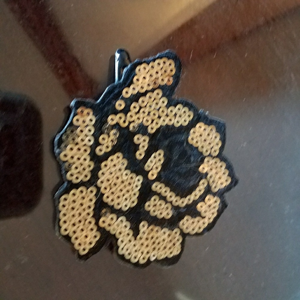 Handmade sequin rose hair clip.
