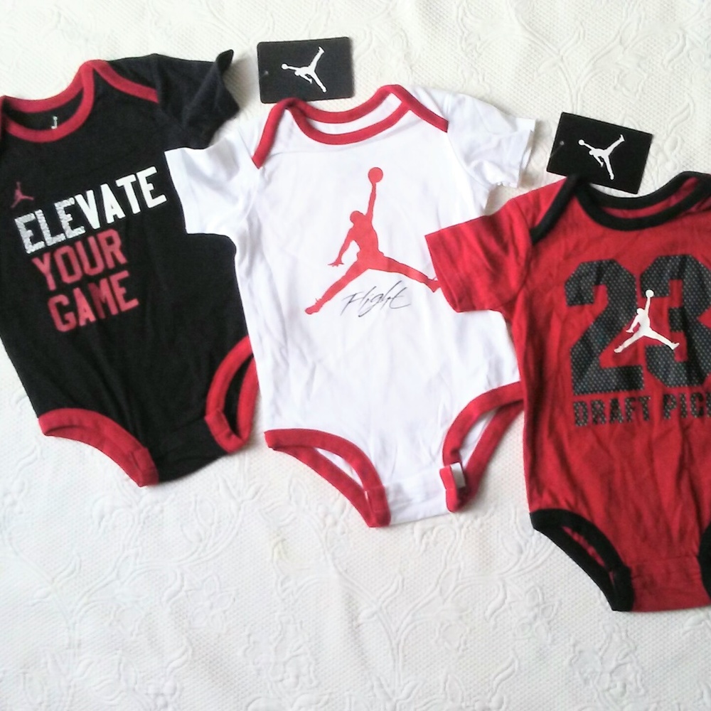Nike Jordan Cotton 0-3 mos Graphic Print  Onesies