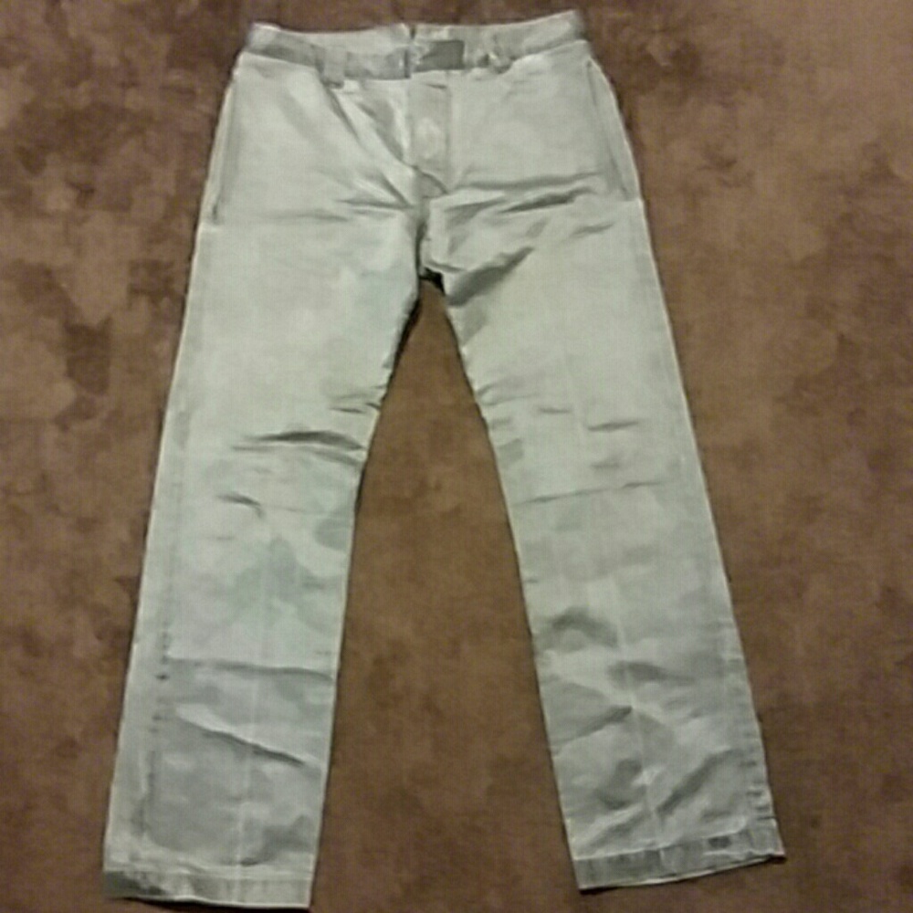 Silver gray jeans. 32" length