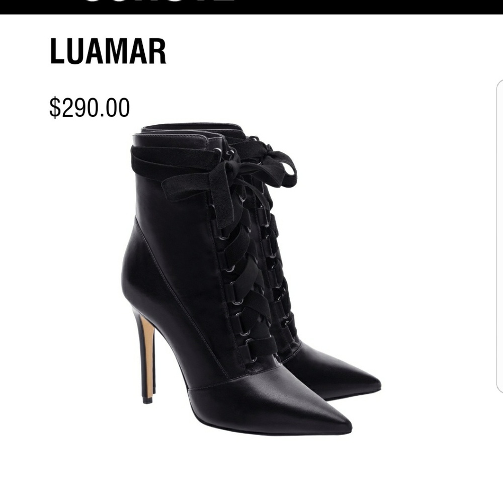 PRICE⤵️ Schutz Luamar pointy toe lace up booties. - Picture 7 of 8
