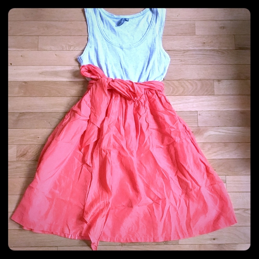 Tank top dress with sash