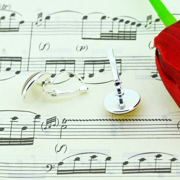 Silver Glass Cabochon Tree Of Life Drop Earrings - Picture 2 of 4