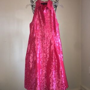 Carmen Marc Valvo Coral/Red Floral Dress