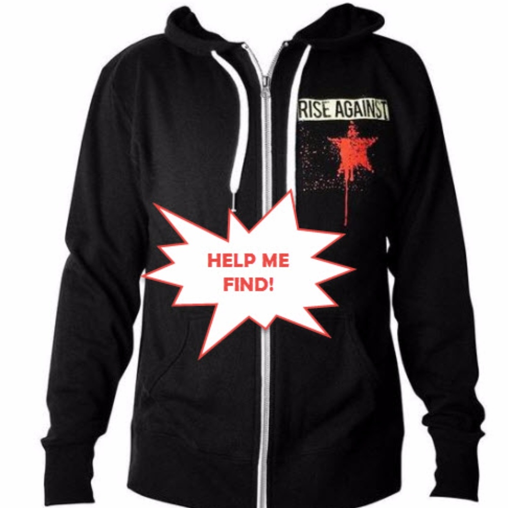 ISO -  RISE AGAINST Thumb-hole Zip Hoodie