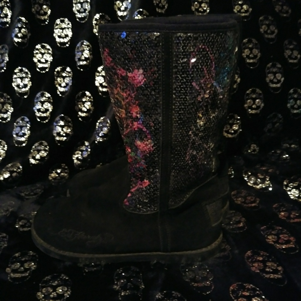 Women's Ed Hardy Sequined Boots