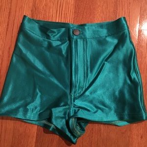 American Apparel Mermaid Teal Disco Shorts