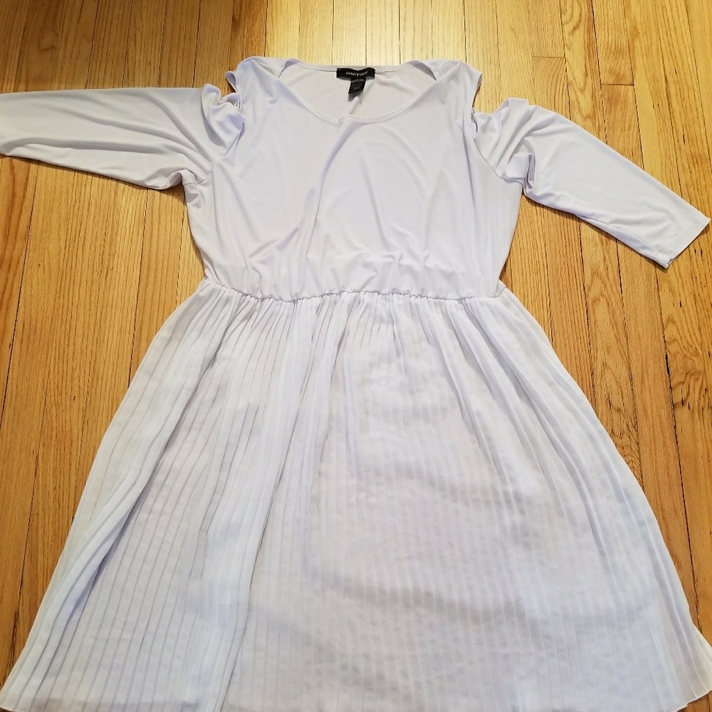 Ashley Stewart White Pleated Dress