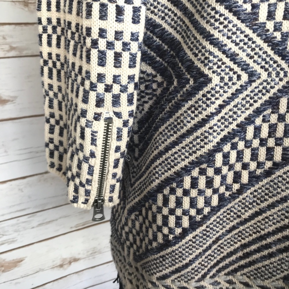 LUCKY BRAND Sweater Coat Weave Knit w/ Fringe - XS - Picture 6 of 8