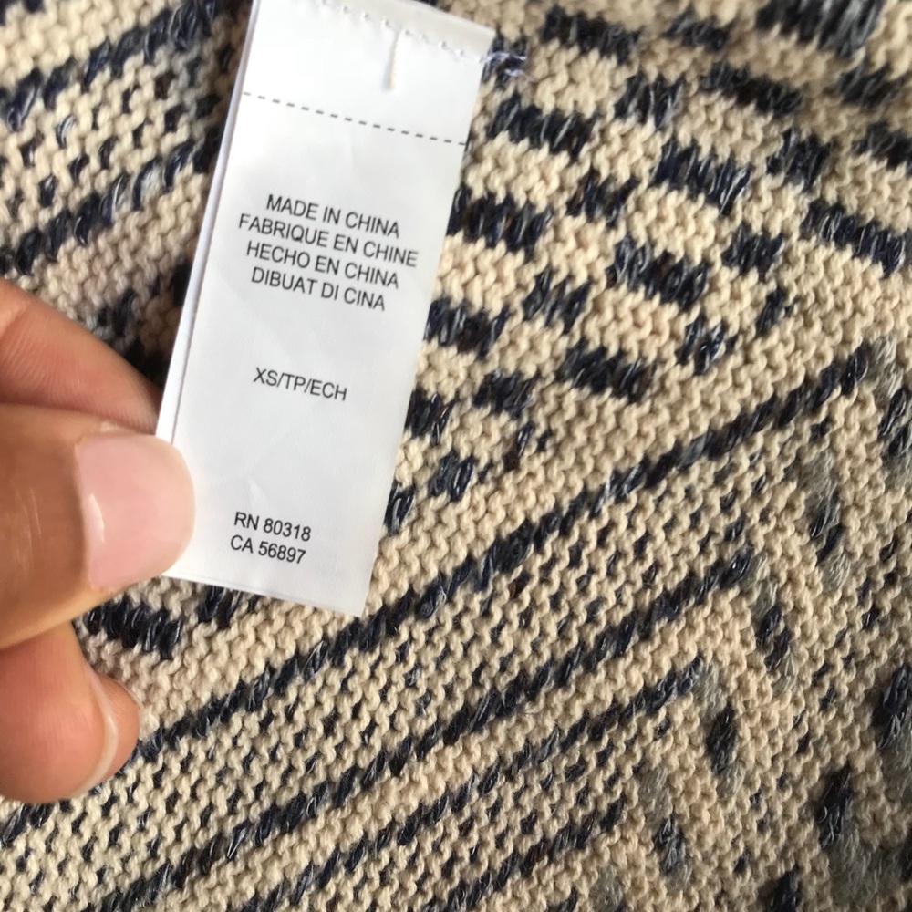 LUCKY BRAND Sweater Coat Weave Knit w/ Fringe - XS - Picture 8 of 8