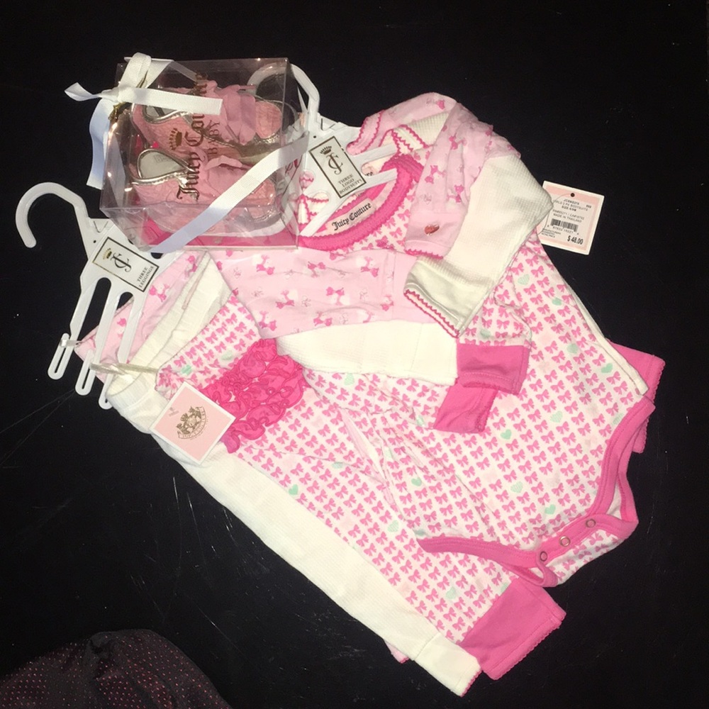Juicy Couture Baby Bundle Shoes 3 Tops & 3 pants