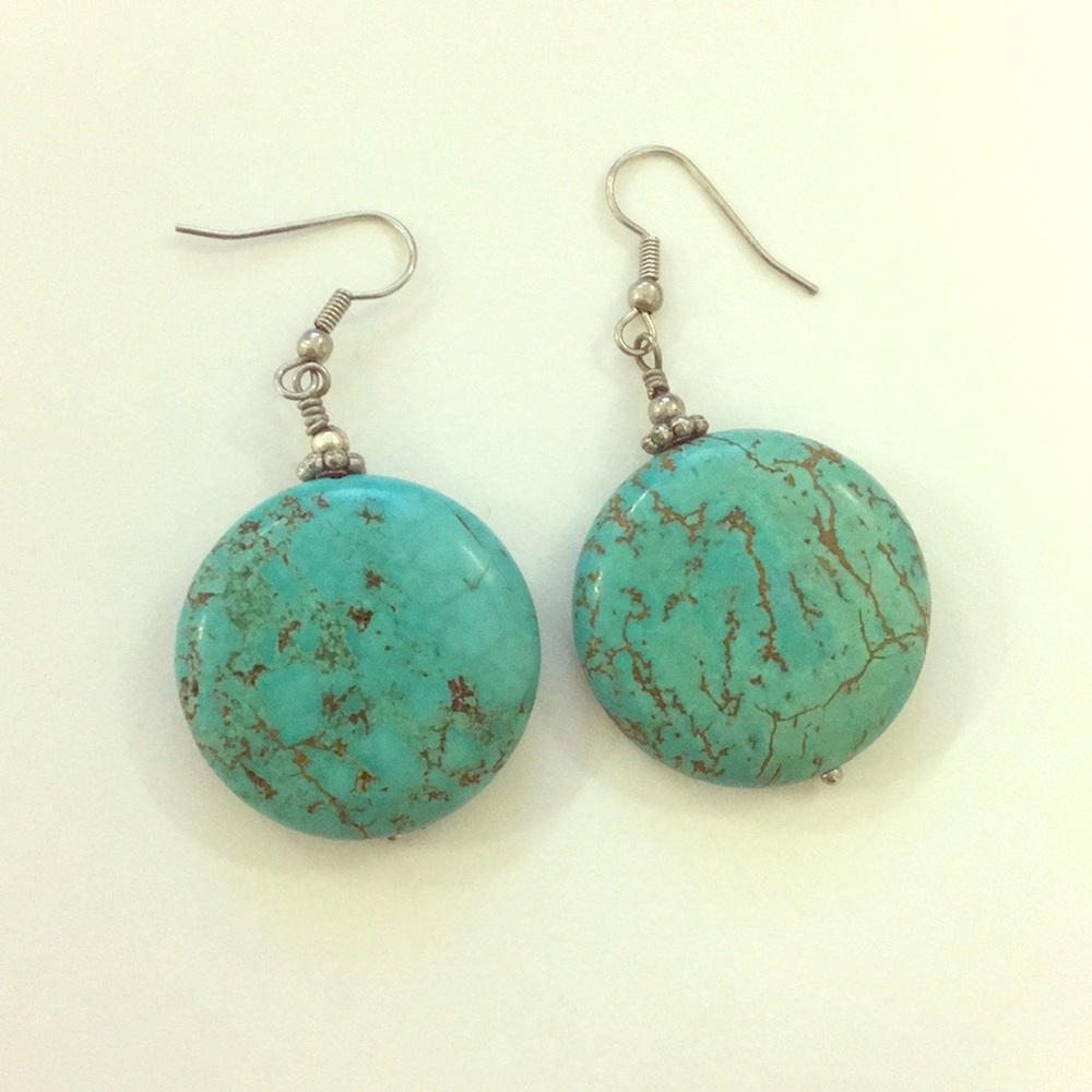 Turquoise silver earrings