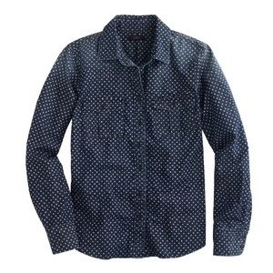 J Crew Keeper Chambray shirt in star dot