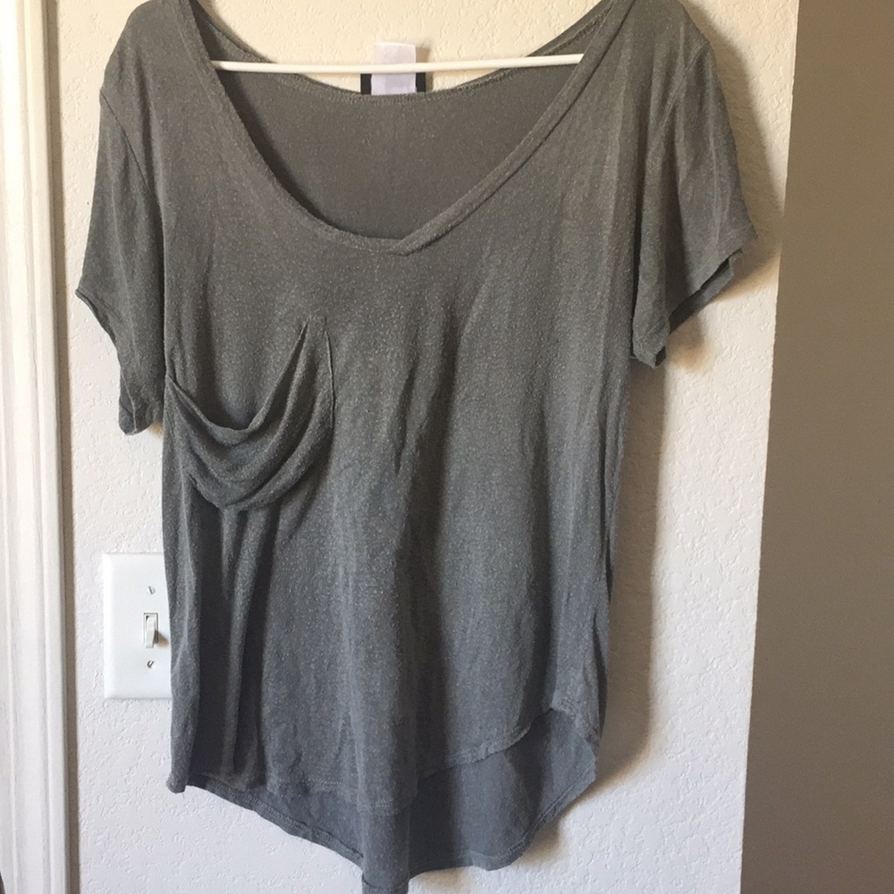 Slouchy Olive Green Tee W/ pocket