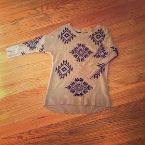 Aztec print long sweater