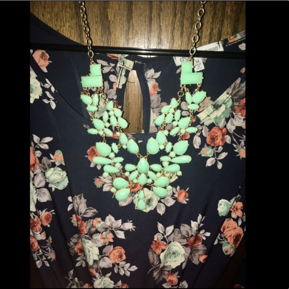 Sea Foam Green Statement Necklace