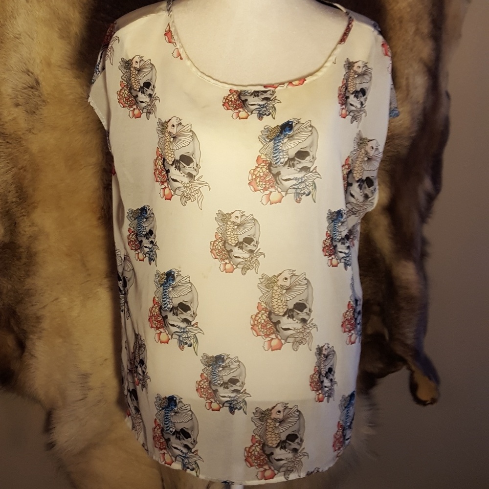 Chelsea & Violet Sheer Flash Tattoo Blouse SZL