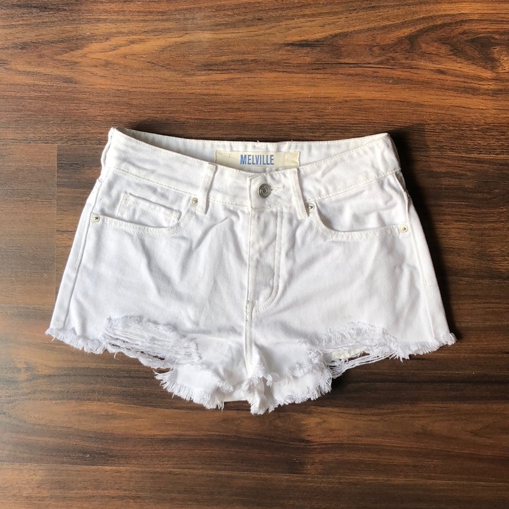 Brandy Melville Mid Rise Distressed Shorts