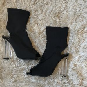 Open toe booties