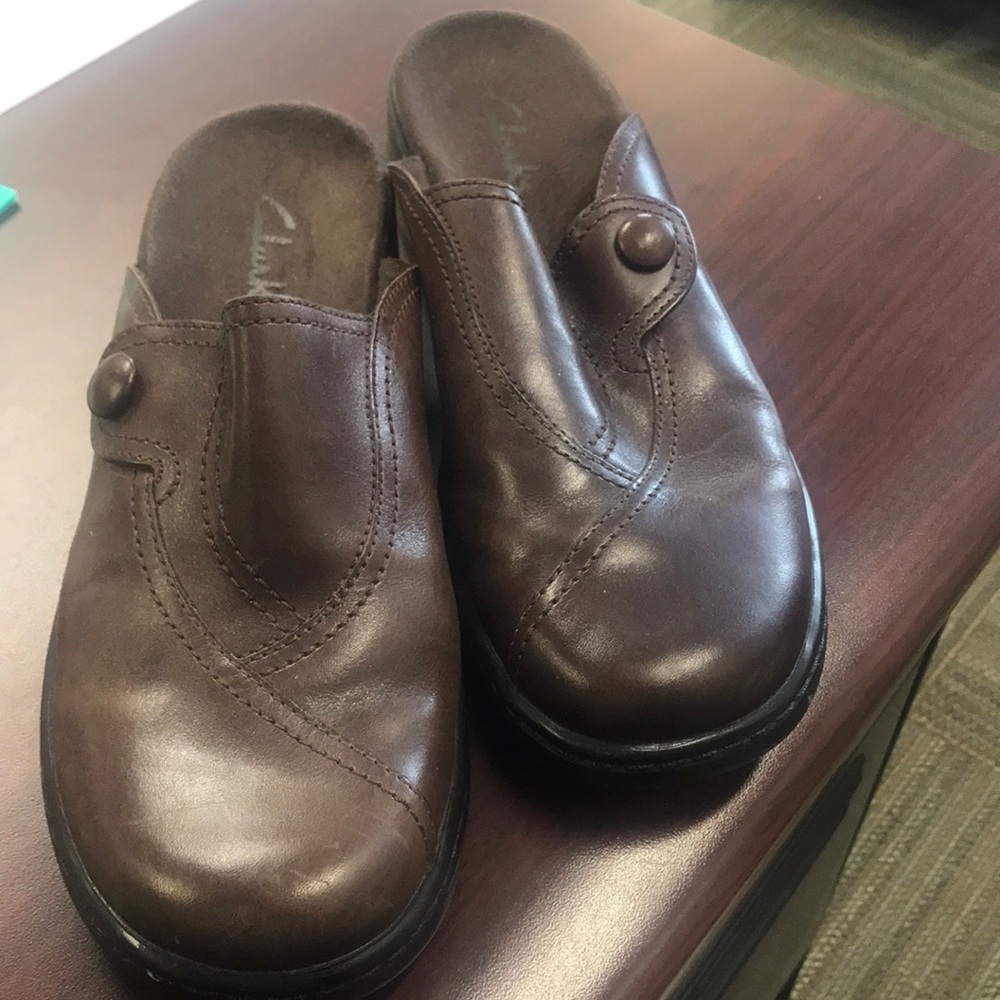 Clark’s Slip on Leather Mules