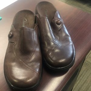 Clark’s Slip on Leather Mules