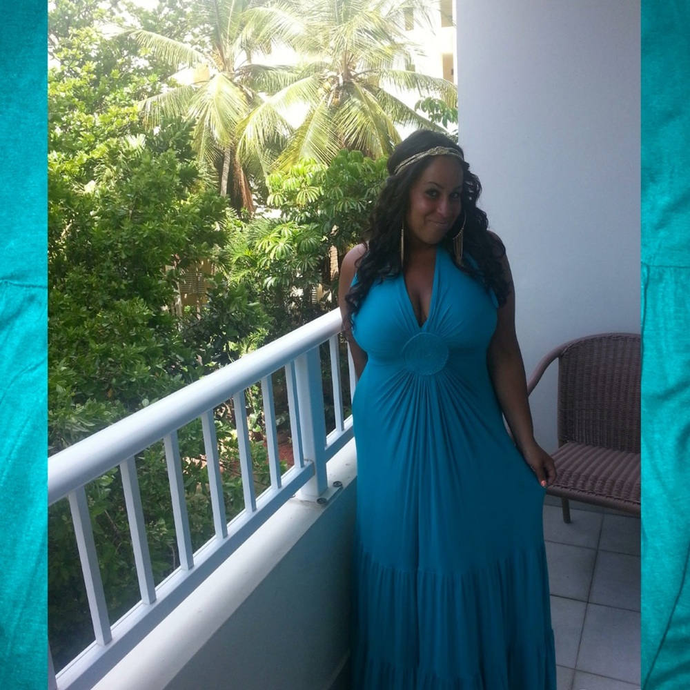 Turquoise beautiful long dress!