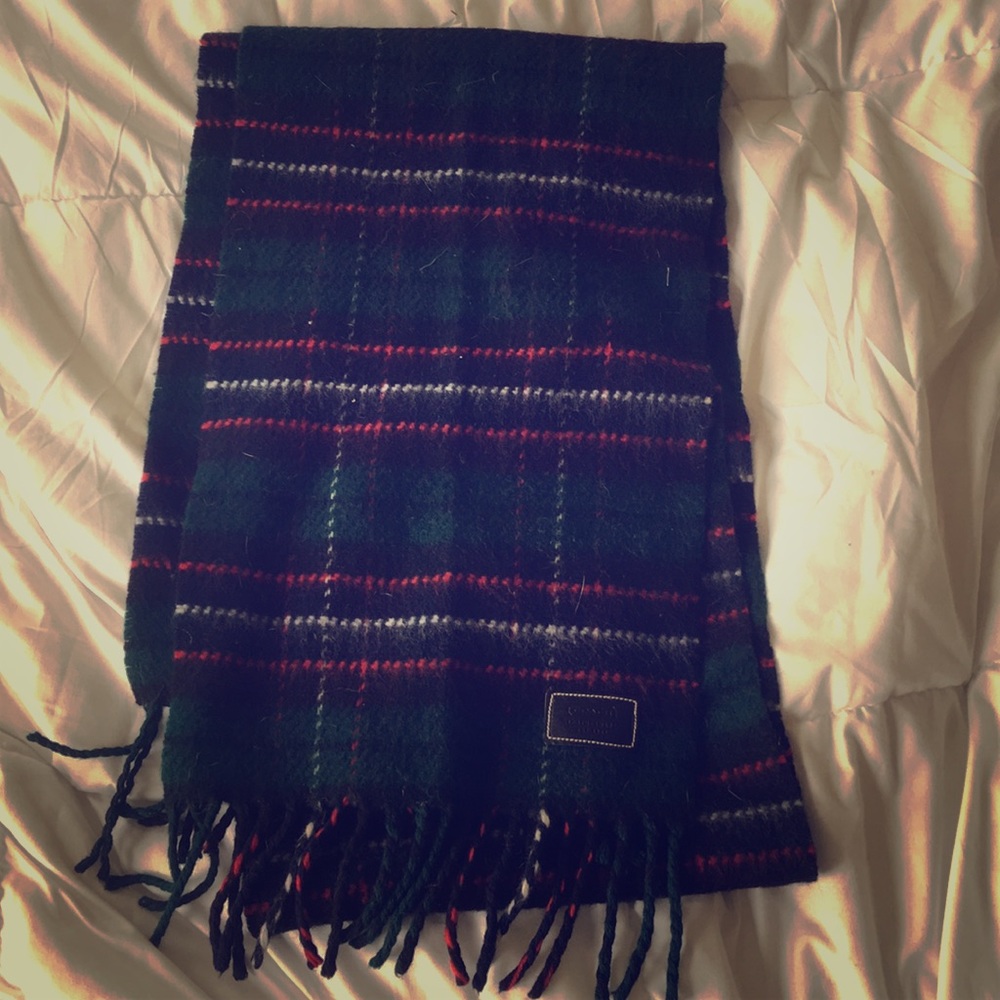 Coach plaid wool & cashmere scarf