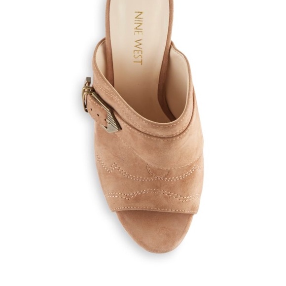 NIB 8 Nine West Suede Mule Heels Boho Lucky Brand - Picture 4 of 4