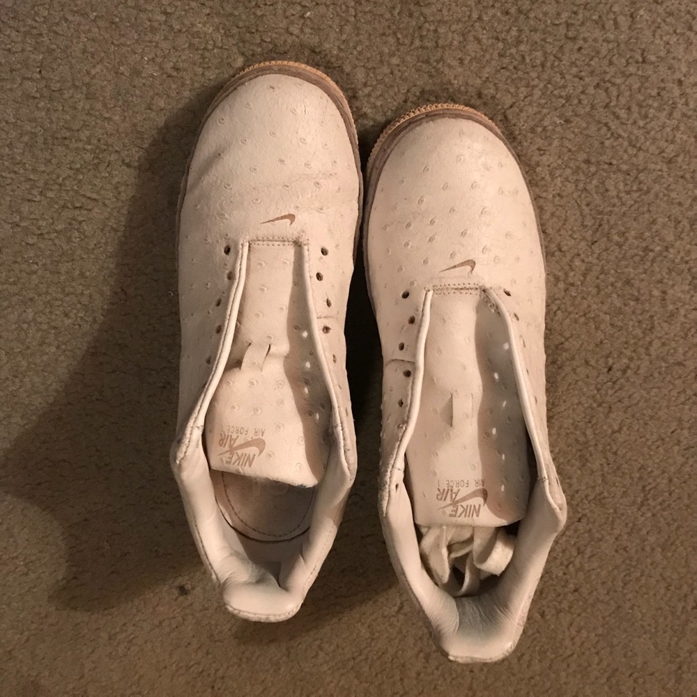 Nike ostrich print Air Force one’s