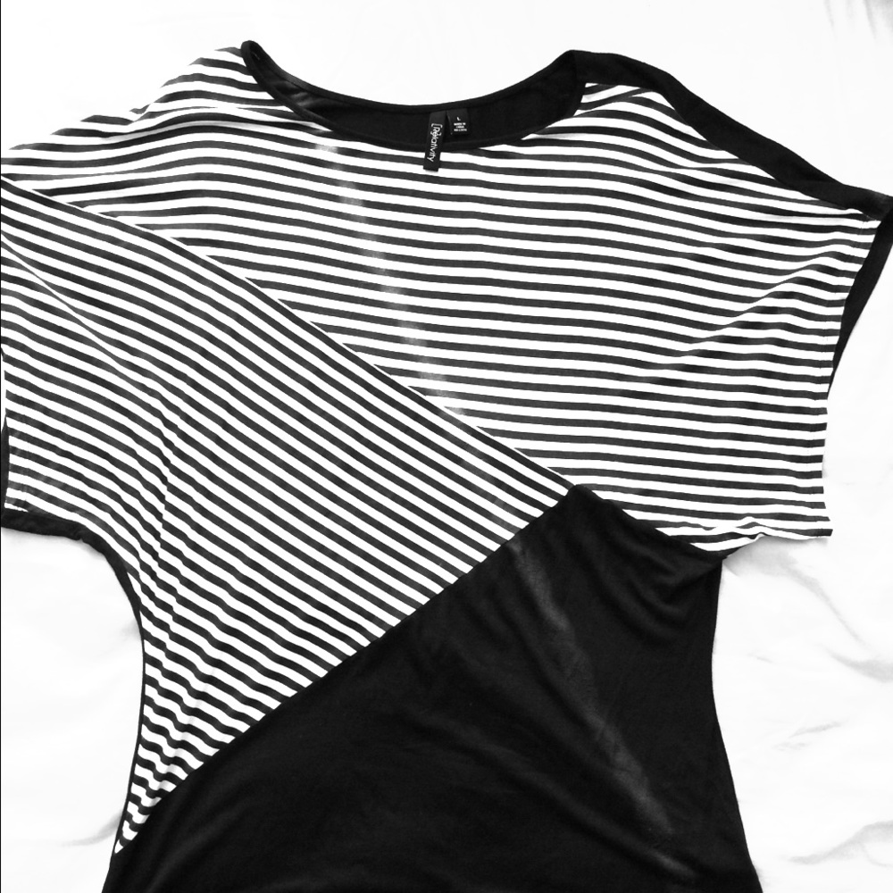 B&W Striped Top NWOT DONATING SATURDAY