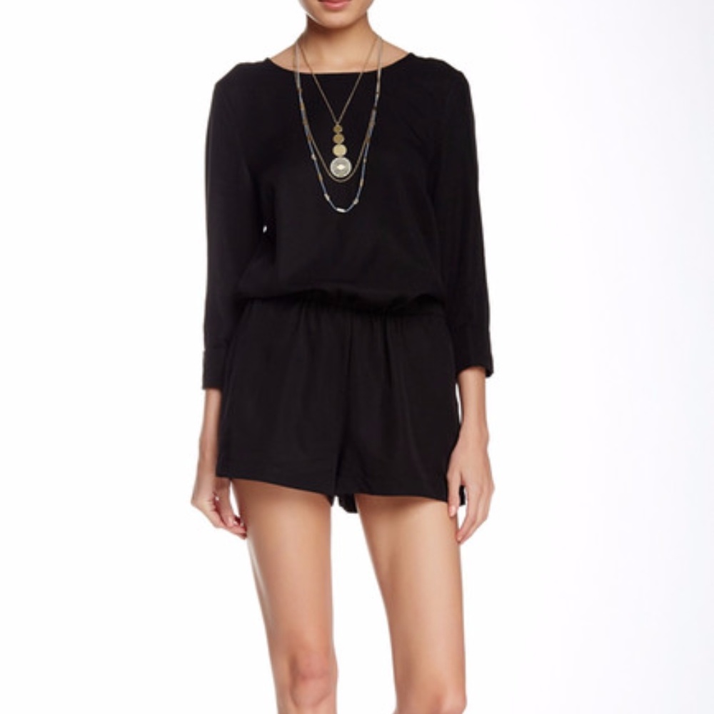 Pim & Larkin Black Long Sleeve Romper