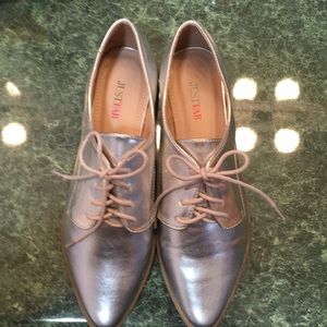 Sliver Oxfords right off the presses!