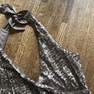 BEBE sequin halter top