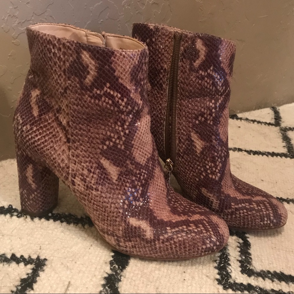 Snake skin booties