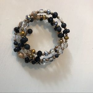 Black and Gold Wrap Bracelet
