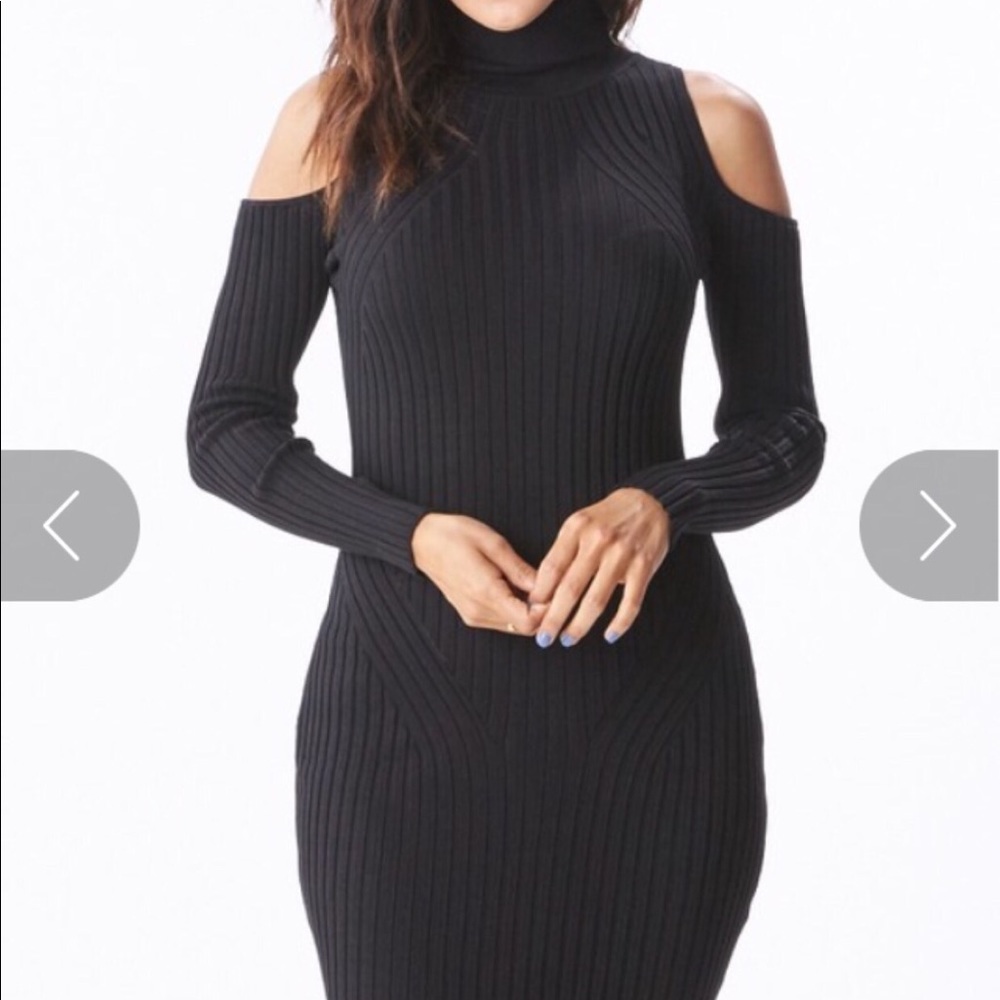 Last Call Sale: Black ribbed midi dress