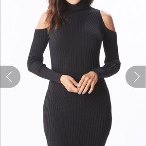 Last Call Sale: Black ribbed midi dress