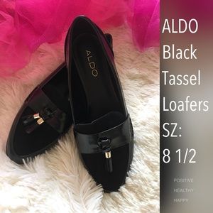 Aldo Black Tassel Loafers