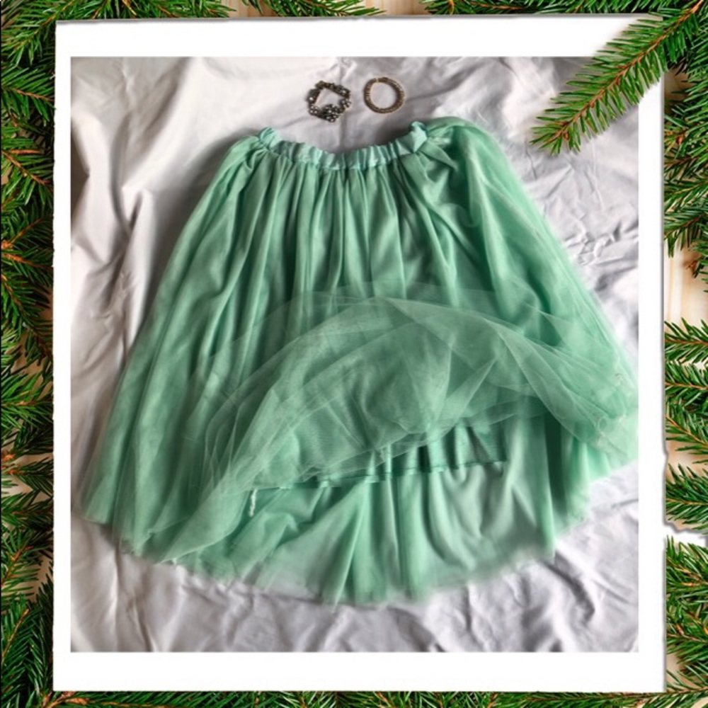 Mint green chiffon skirt
