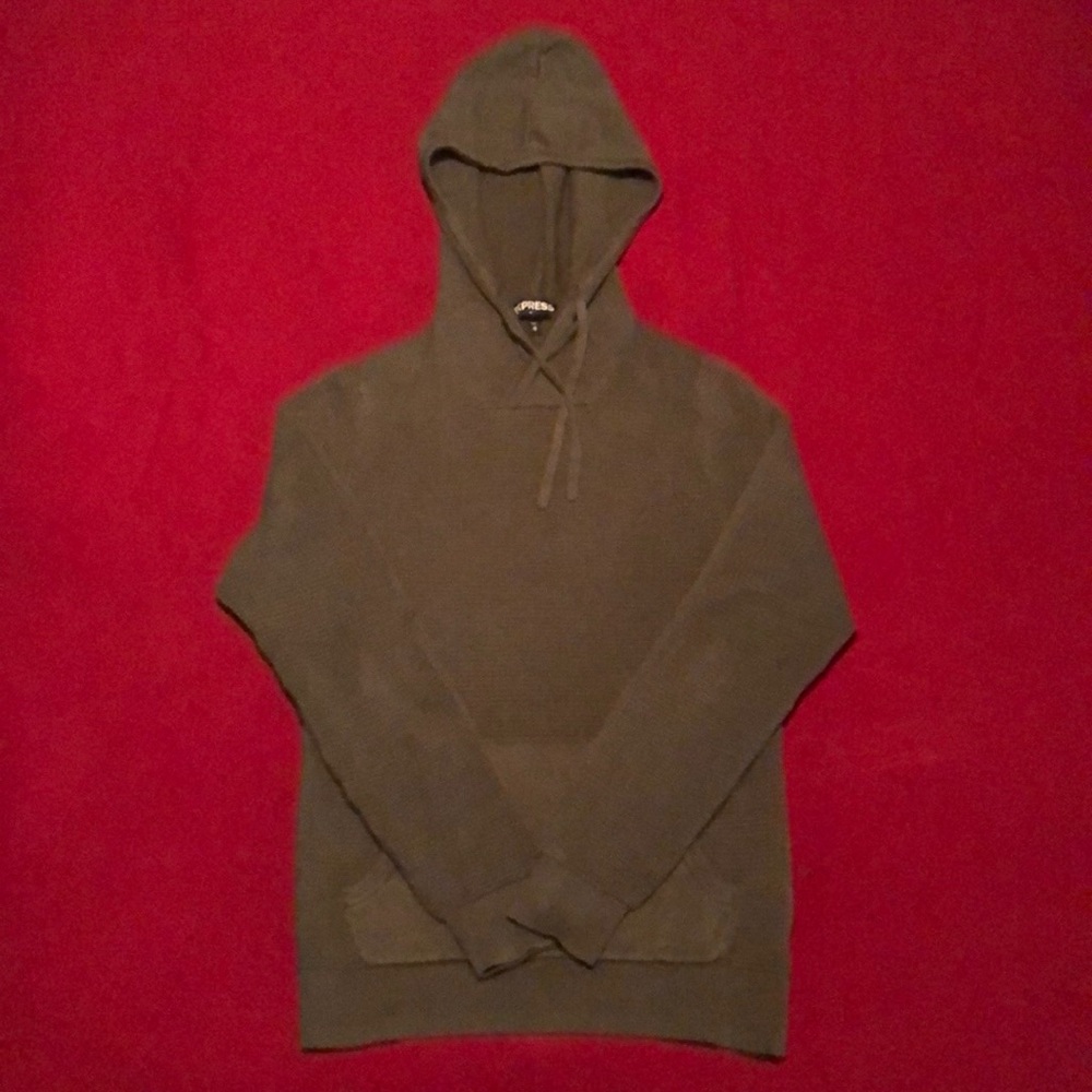 Express Waffle Sweater / Hoodie - Army Green