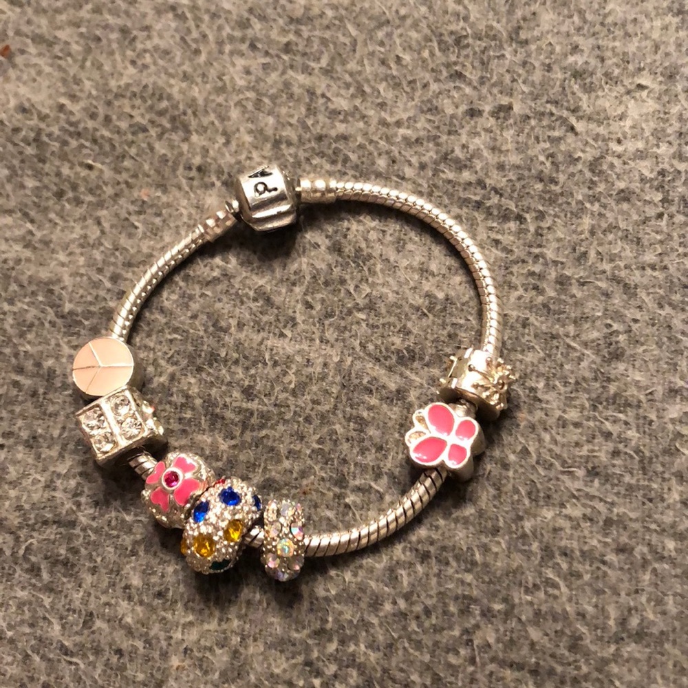 Pandora small bracelet with charms