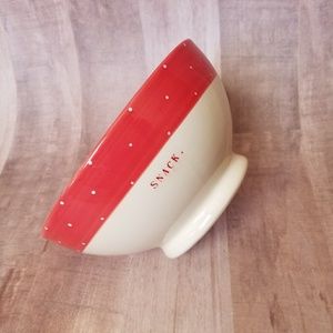 Rae Dunn Red rimmed "SNACK" bowl
