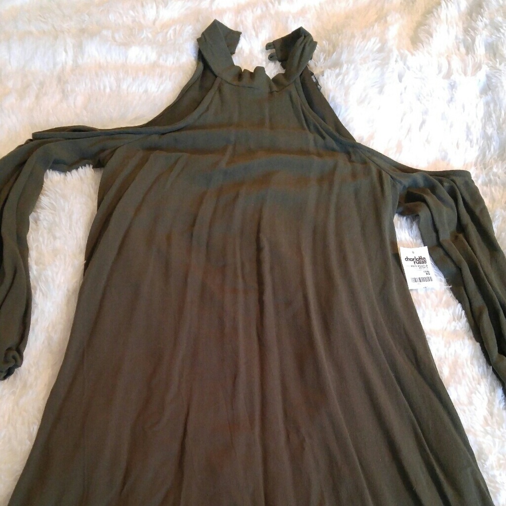 New!Charlotte russe off shoulder olive green dress