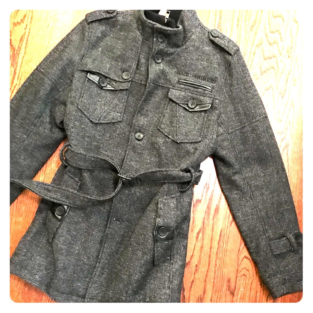 Designer Gray Tweed Winter Lined Jacket