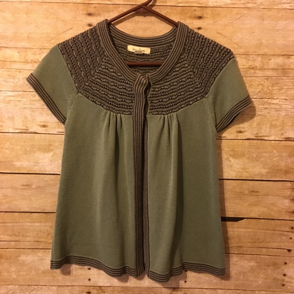 Brina & em cardigan short sleeve knit medium